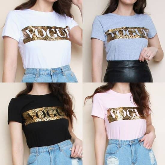 Vogue leopard print T. Shirt