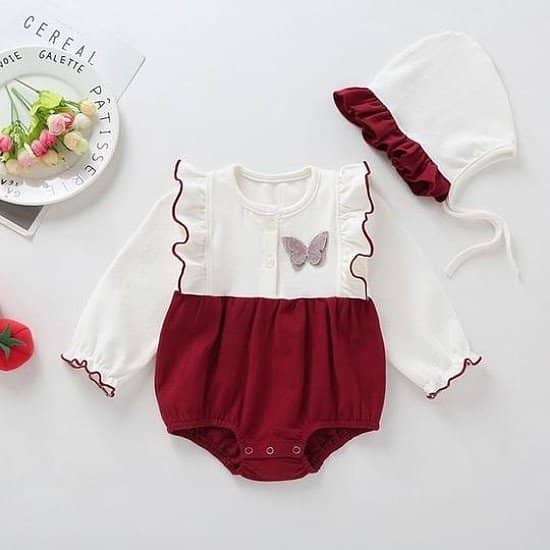 Baby Girls Smocked Romper and Bonnet Set £20