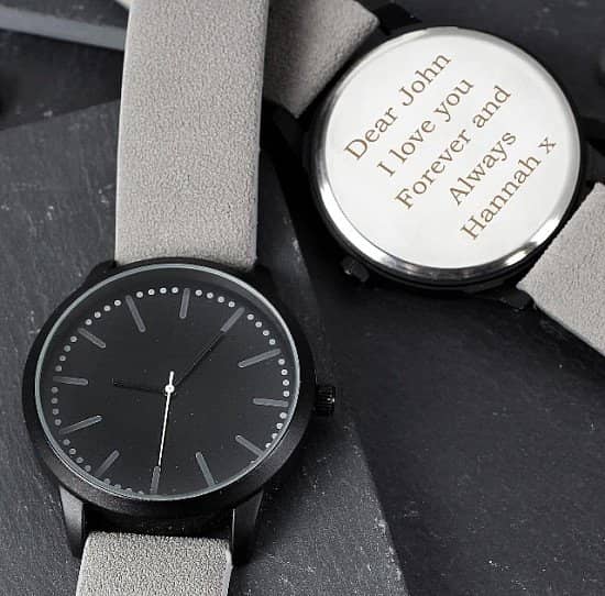 Personalised Men’s Matte Black Watch