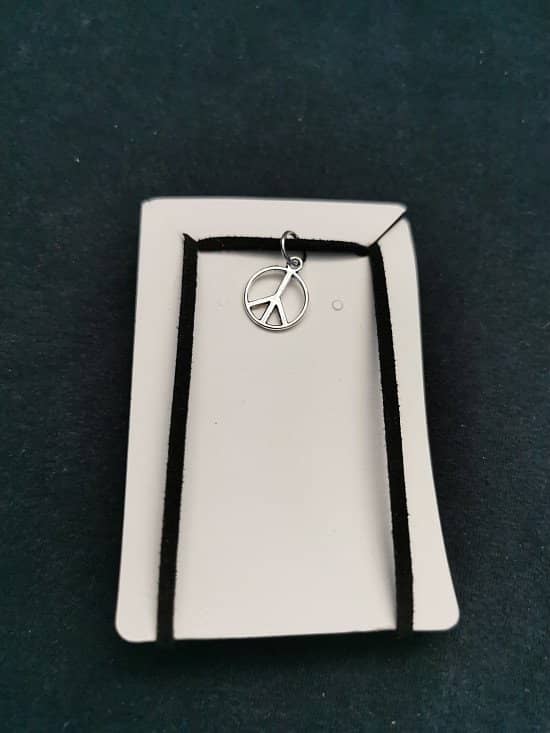 14-20 inch suede leather necklace with peace charm