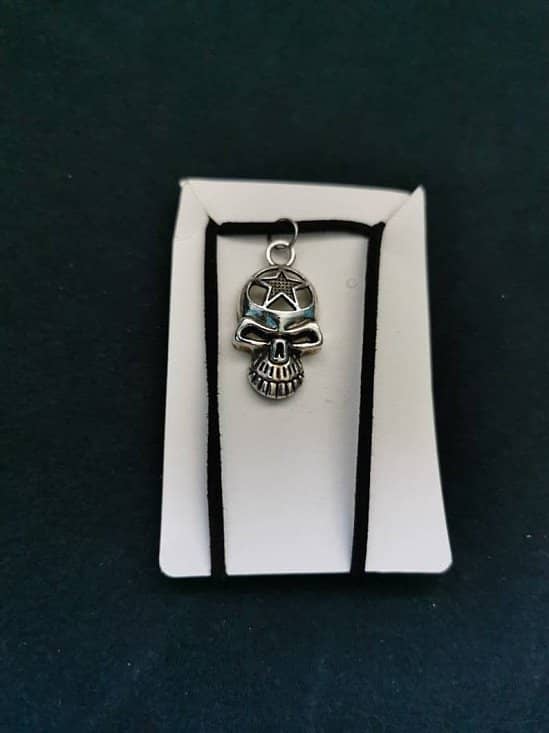 14-20 inch suede leather necklace with a zinc alloy skull with star charm