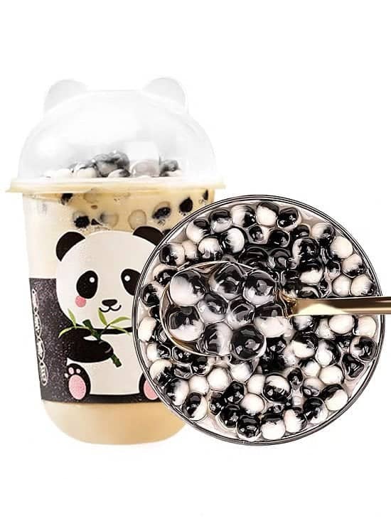 Bubble waffle with bubble tea or coffee