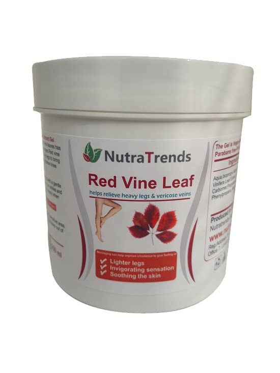 Red Vine leaf extract gel for Varicose Veins ,tired and heavy legs fast relief 250ml Vegan natural