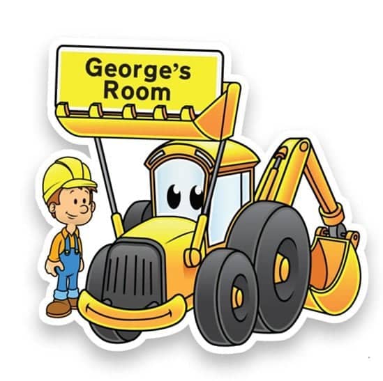 Personalised Yellow Digger Doorplaque