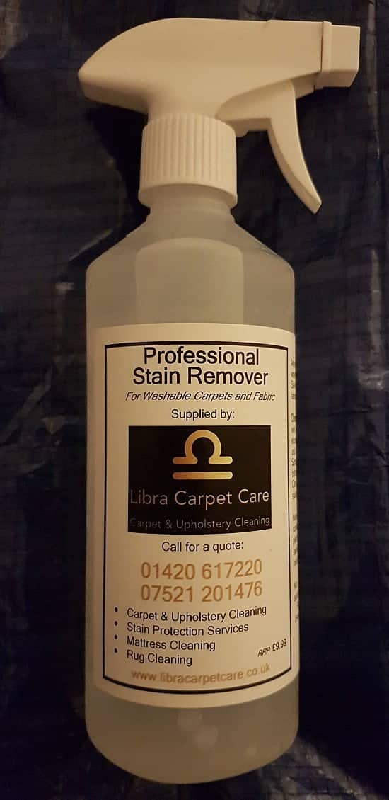 **FREE professional stain remover 500ml after every completed clean!**