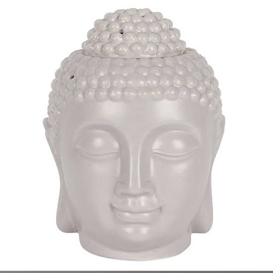 LARGE GREY BUDDHA HEAD OIL BURNER