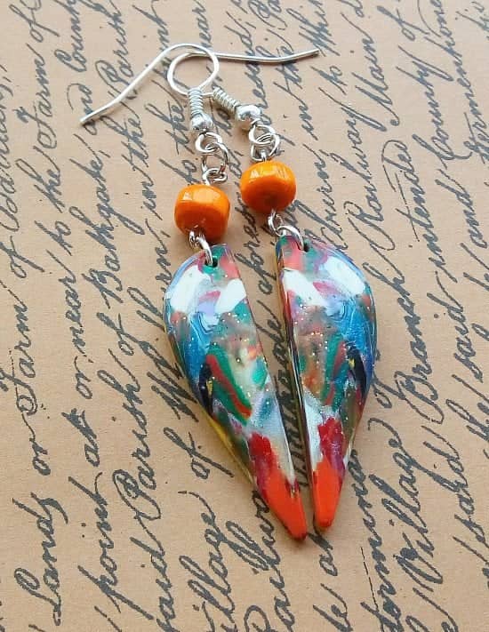 New shop listing.... Colourful pattern earrings