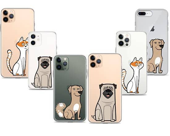 IPhone case with cartoon character of your own dog/cat with clear background