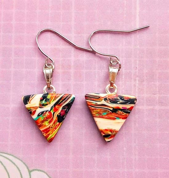 New shop listing, handmade triangle earrings