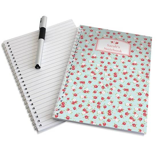 Personalised Vintage Floral A5 Notebook £9.99