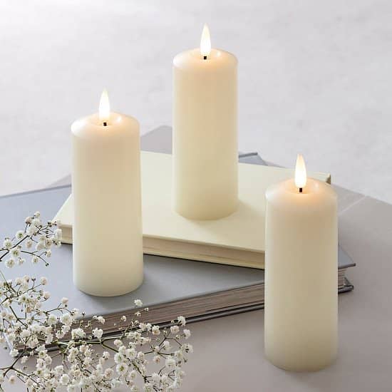 Mother's Day Gift Ideas - TruGlow® LED Slim Pillar Candle Trio: £19.99!