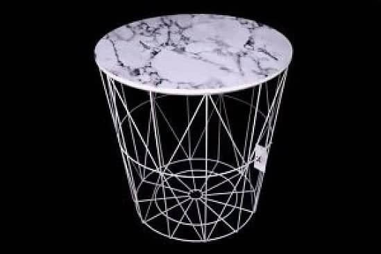 40cm round marble effect top table