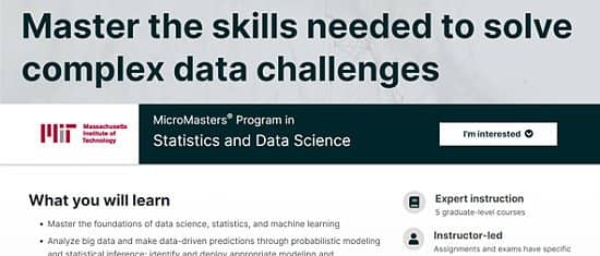 Learn Online with MITx Statistics and Data Science Course