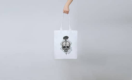 Flower Skull Tote Bag