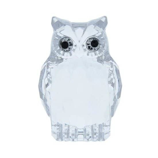 Large Acrylic Owl Two Tone Clear Ornament | 8.5cm