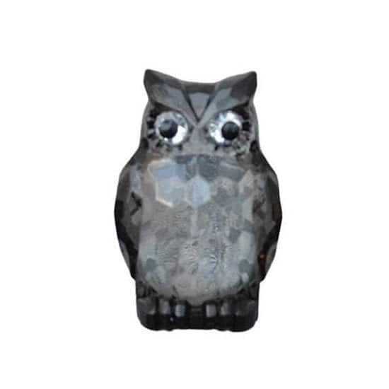 Large Acrylic Owl Two Tone Black Ornament | 8.5cm