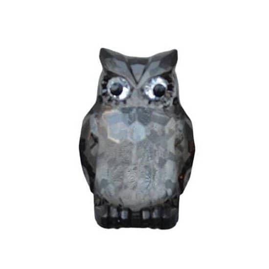 Large Acrylic Owl Two Tone Black Ornament | 8.5cm