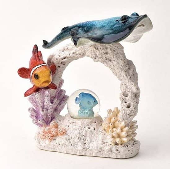 Naturecraft Stingray & Clown Fish Snow Globe