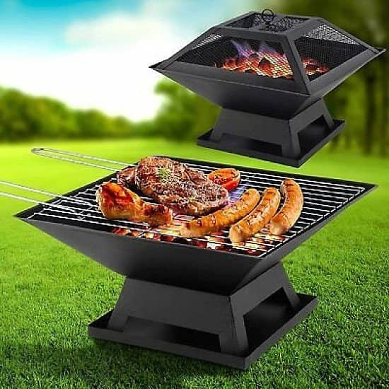 Square Fire Pit and BBQ Grill
