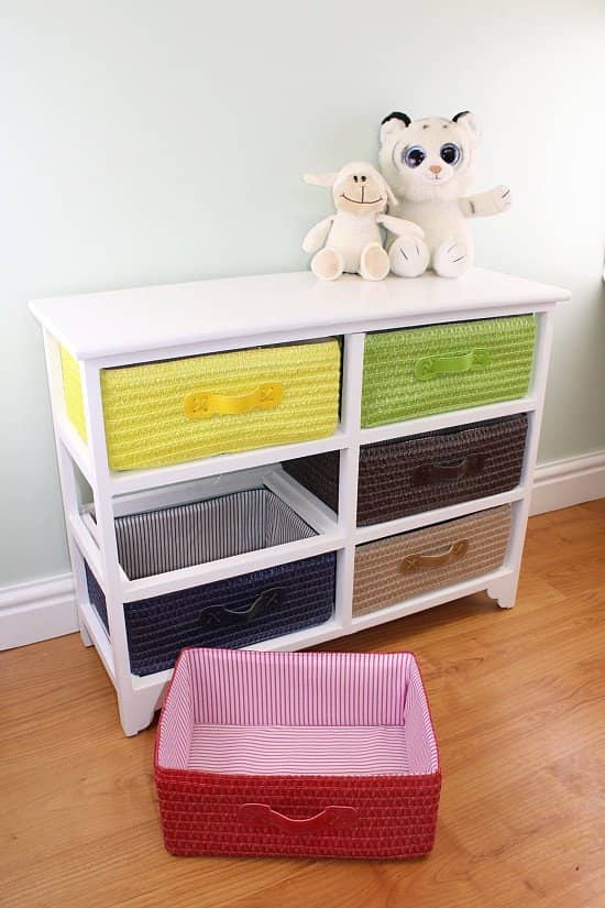 Multi Coloured White 6 Drawer Children's Storage Unit with Baskets