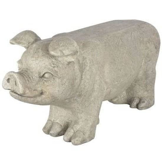 STONE GARDEN BENCH PIG