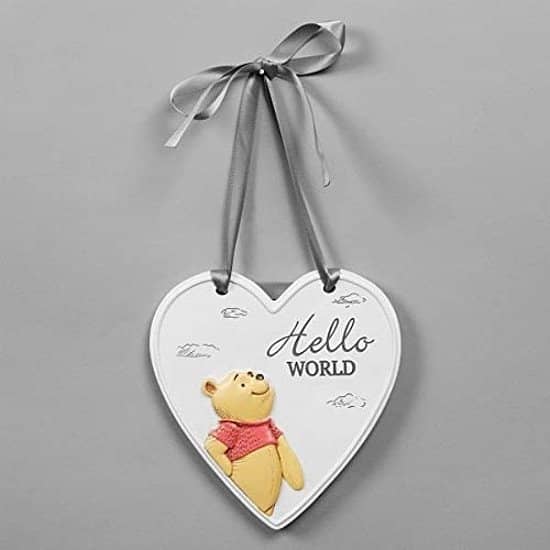 DISNEY CHRISTOPHER ROBIN RELIEF HEART HELLO WORLD PLAQUE