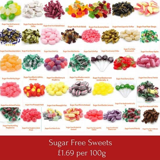 SUGAR FREE SWEETS 100g bags