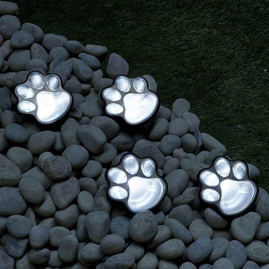 Solar Lights Outdoor Dog Paw Lights (Set of 4) Garden Lights