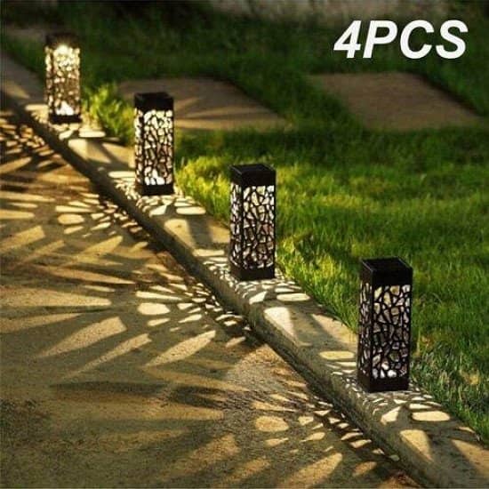 4pk Outdoor Solar-Powered LED Garden Lights