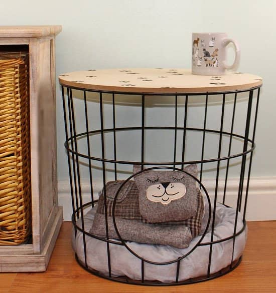 Side Table with Pet Bed & Pillow Included