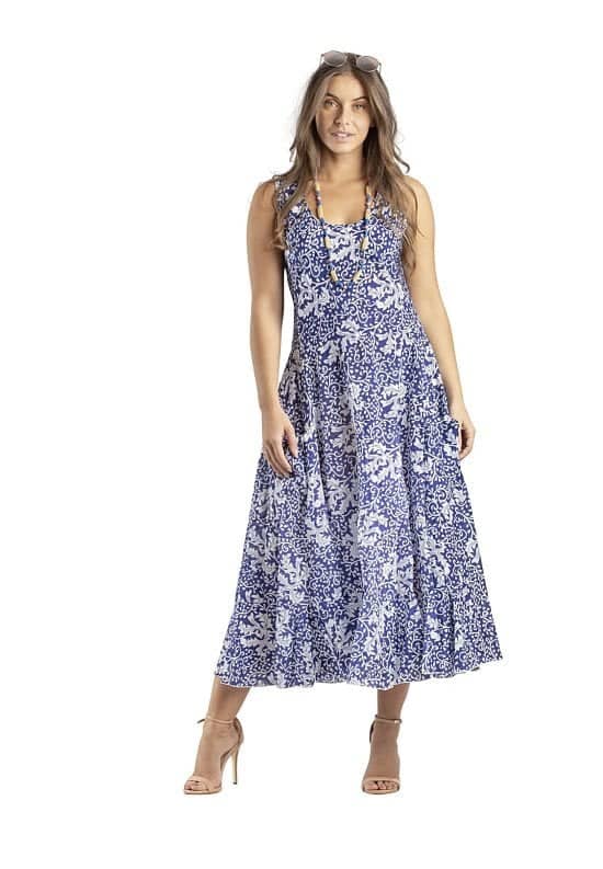 Loose dress "Blue Tendrils,