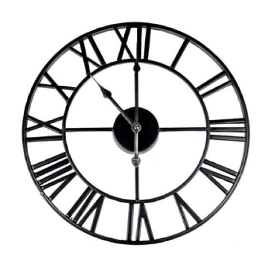 Roman Numeral Wall Clock Black (free p&p)