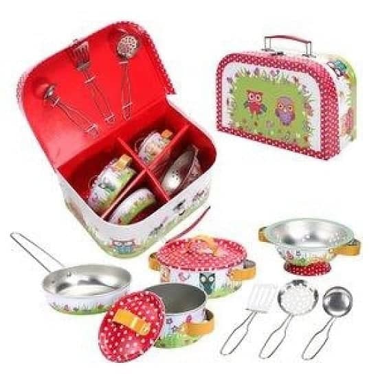 SOKA  METAL KITCHENWARE SET WITH CARRY CASE  ANIMALS