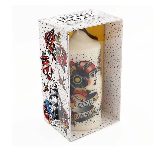 14CM TATTOO PILLAR CANDLE