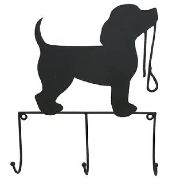 Set Of 3 Wall Hooks With Dog And Lead