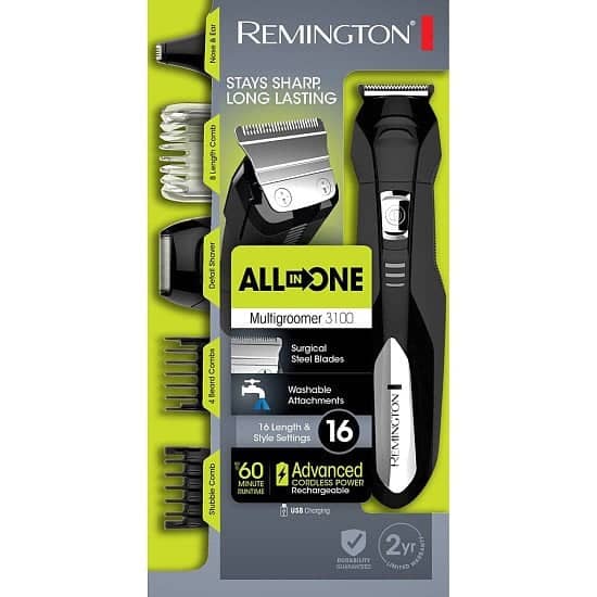 Remington USB-Powered All-In-One Multigroomer 3100 - Cordless Trimmer - PG6023