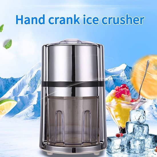 Ice Slush Machine Portable Hand Crank Manual Ice Crusher Shaver Kids Shredding Snow Cone Maker