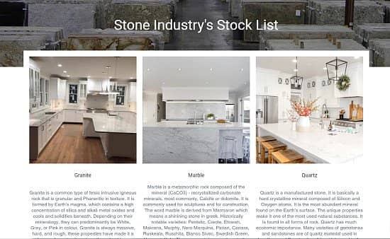 Stone Industry's Stock List