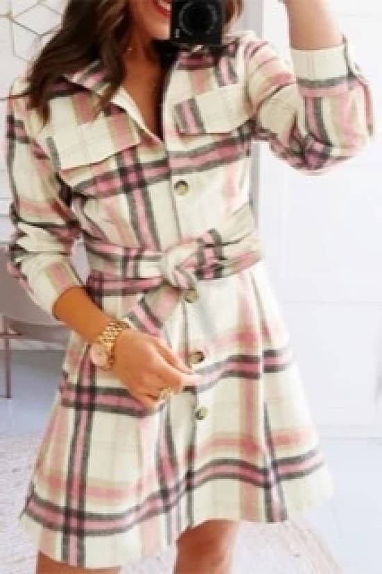 Pink Plaid Shirt Dress £37.99