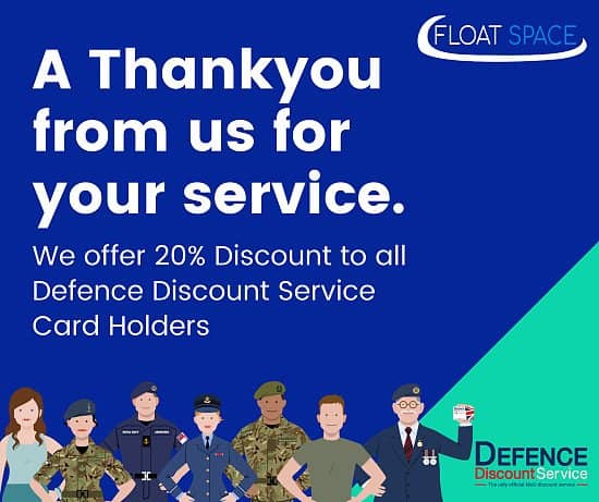 Defense Discount Service - Card holders get 20% off at Float Space