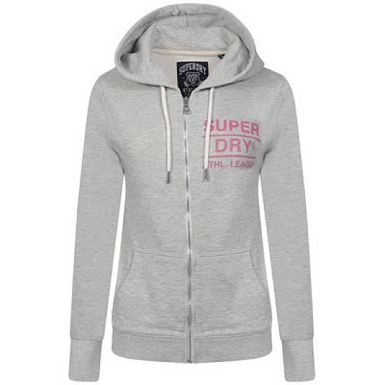 SUPERDRY ATHLETIC LEAGUE LOOPBACK ZIP HOODIE - 90'S ATH GREY MARL   £49.99