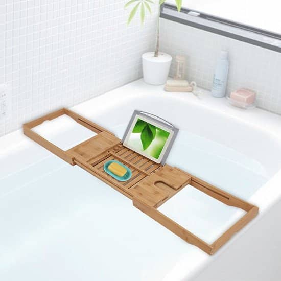 Bamboo Bathtub Adjustable Bath Tray