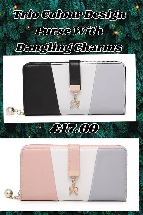 Trio Colour Design Purse With Dangling Charms