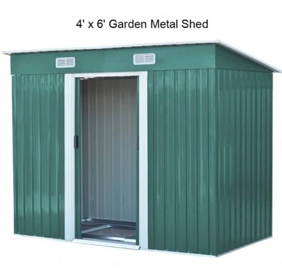 4x6ft Metal Steel Sheds Outdoor Garden Storage Garden Shed
