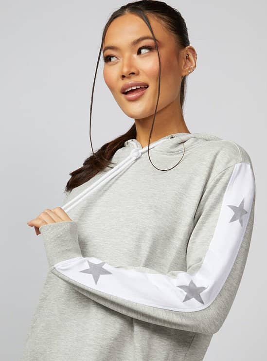 43% OFF - Star panelled hoodie and jogger set - Grey Marl!