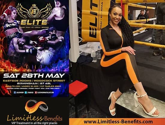 Win 2 free tickets to Black Widow's ELITE Muay Thai with Limitless Benefits Ring Girls Birmingham
