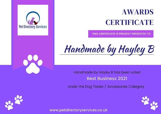 Pet Directory Awards - Best dog treats/accessories business 2021