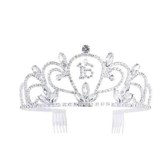 Crown Headband Sweet 16 Birthday Tiara Rhinestone Crystal Crown