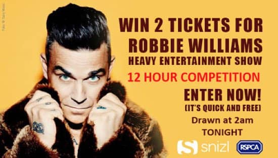 WIN ROBBIE WILLIAMS TICKETS - For London, Tomorrow - Drawn Tonight!