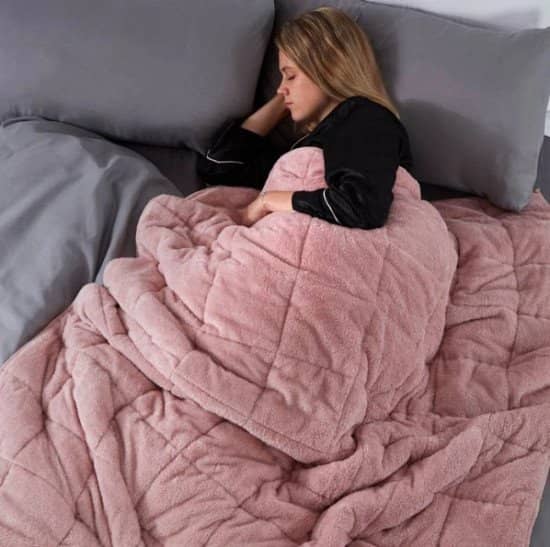 Blush Pink Teddy Fleece Weighted Blanket